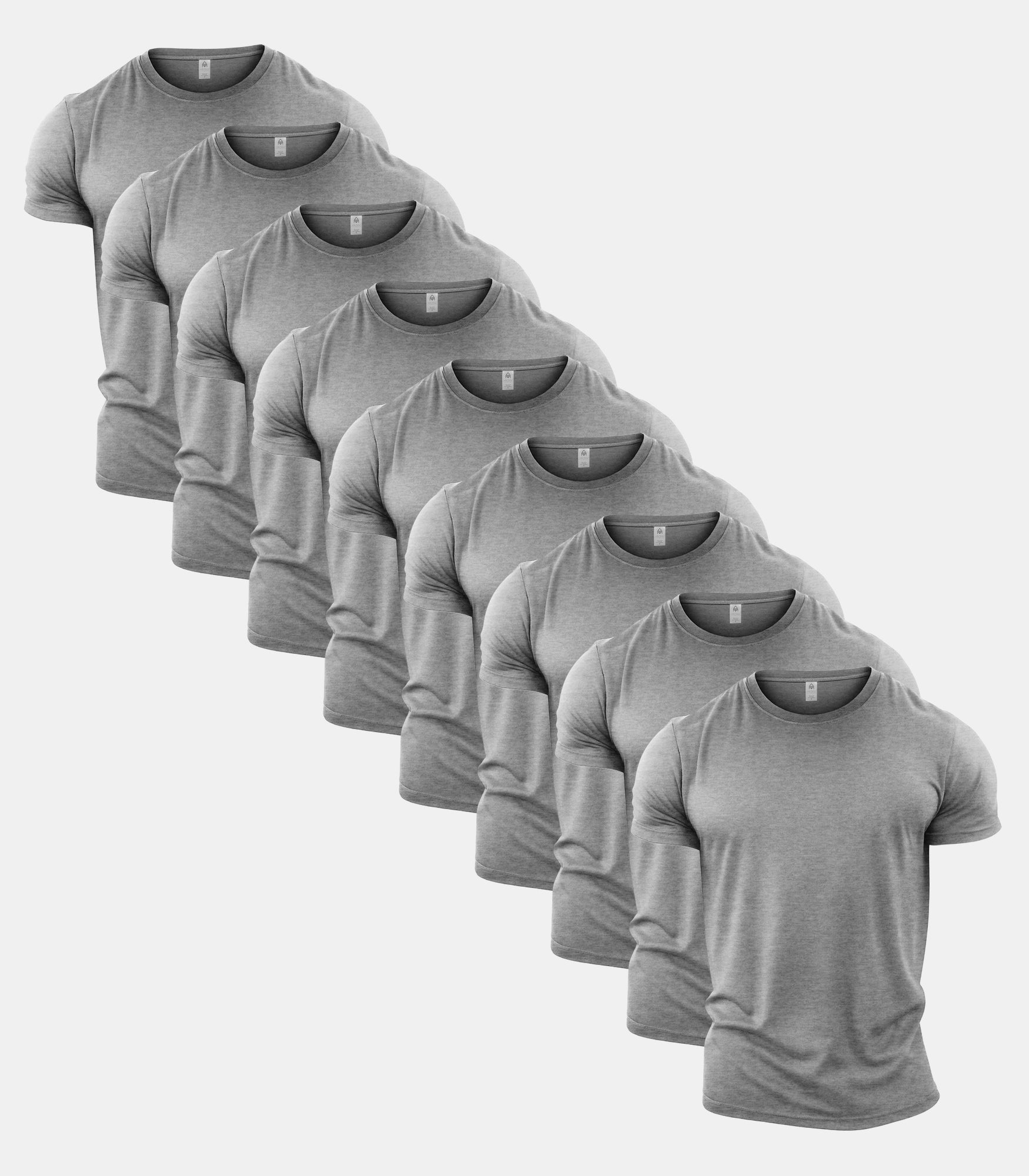 All Sport Grey Crew Neck Gym T-Shirt 9 Pack