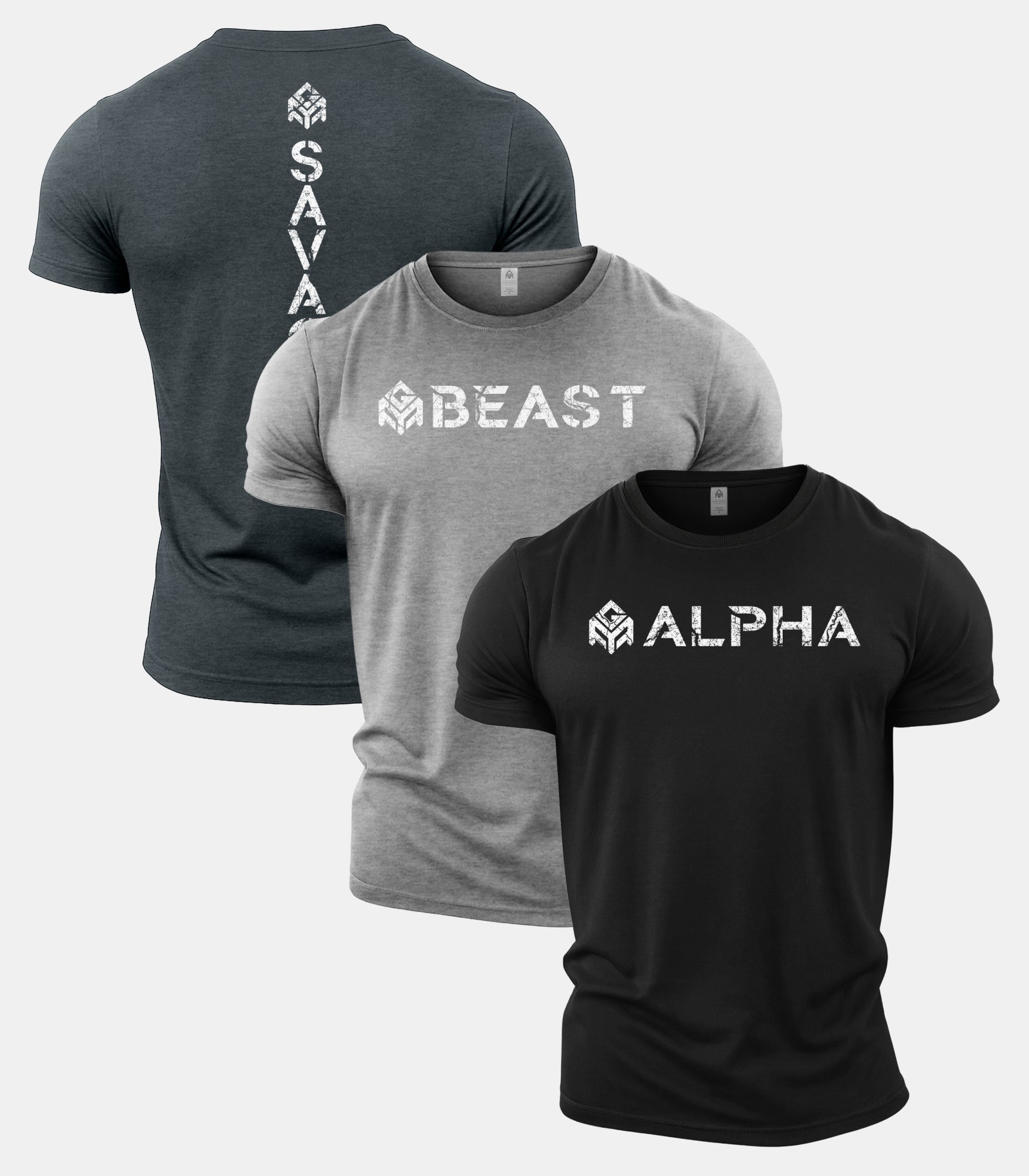 The Primal Order Text Gym T-Shirt 3 Pack
