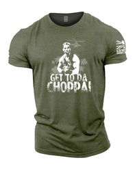 Get To Da Choppa! - Gymtier Barbell Division Gym T-Shirt