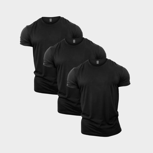 All Black Crew Neck T-Shirt 3 Pack