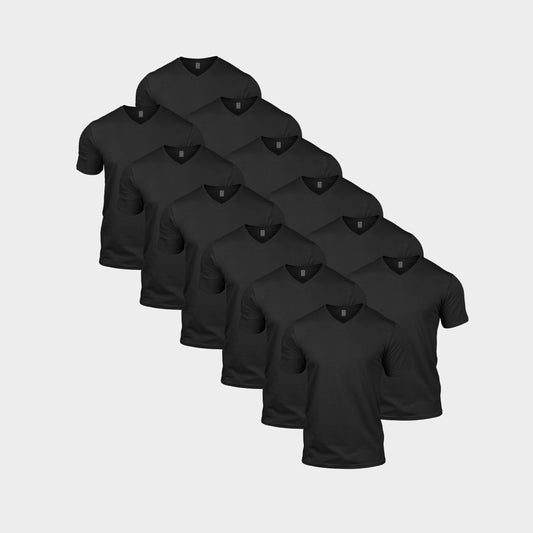 All Black V-Neck 12 Pack