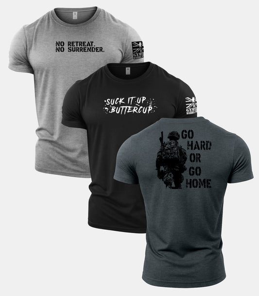 Gymtier Barbell Division - Buttercup Gym T-Shirt 3 Pack
