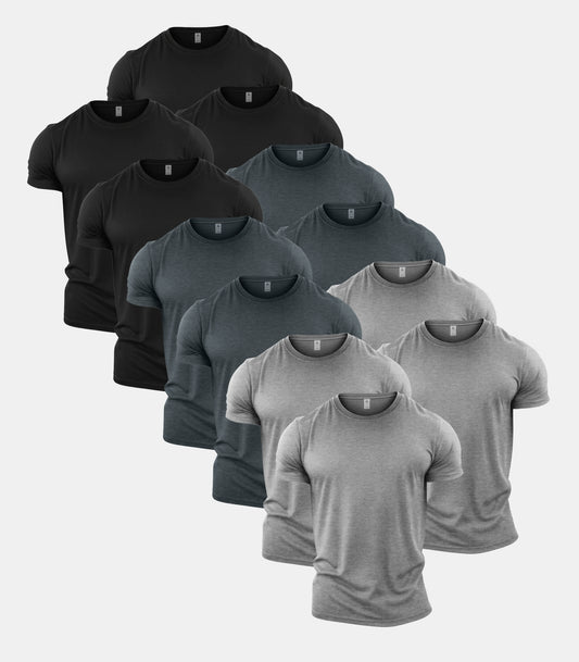 All Greys Crew Neck Gym T-Shirt 12 Pack