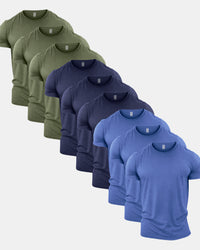 Heather Colours Crew Neck T-Shirt 9 Pack