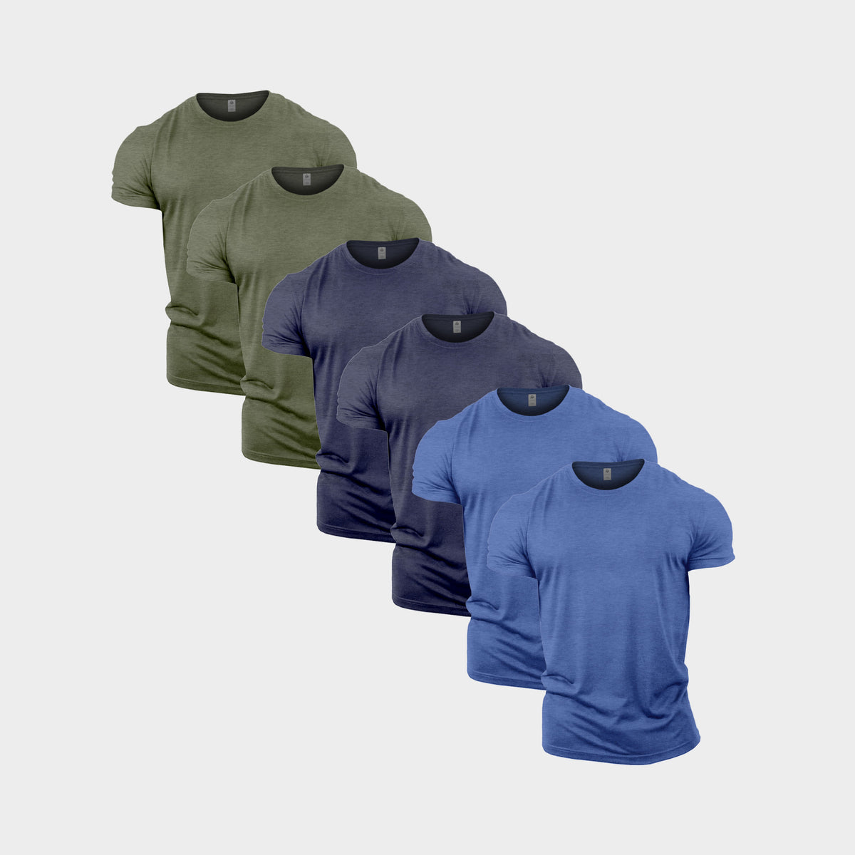 Heather Colours Crew Neck T-Shirt 6 Pack