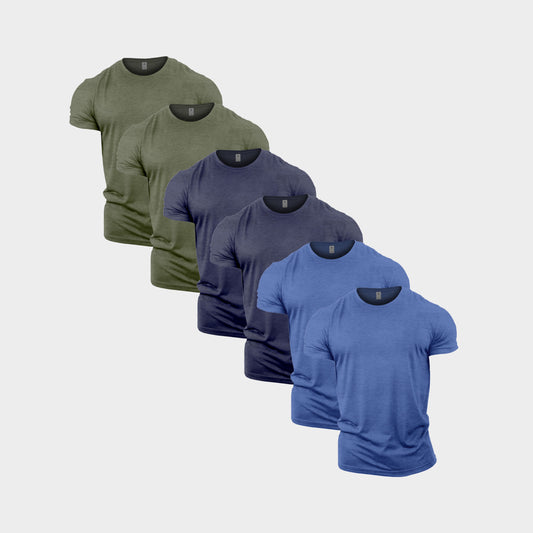 Heather Colours Crew Neck T-Shirt 6 Pack