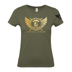 Spartan Forged Chest Gold - Women's Gym T-Shirt