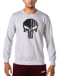 Skull USA Flag - Gym Sweatshirt