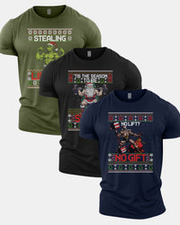 Merry Liftmas Gym T-Shirt 3 Pack 2