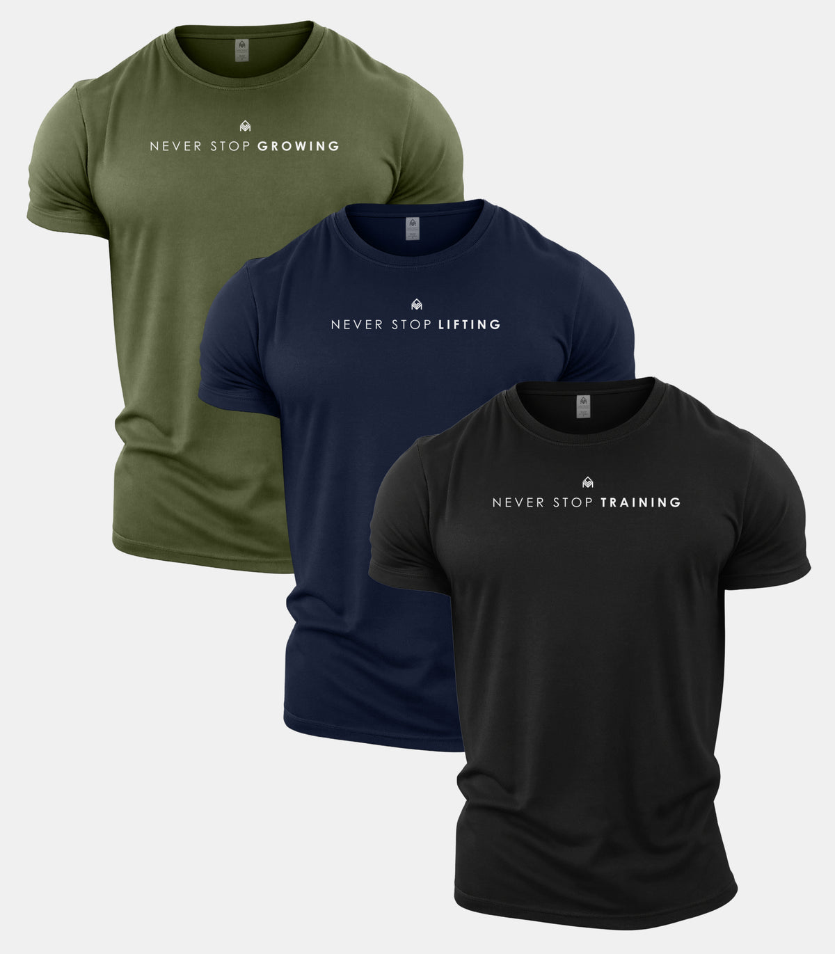 Never Stop Training Gym T-Shirt 3 Pack