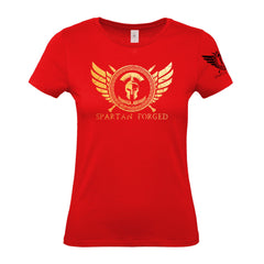 Spartan Forged Chest Gold - Women's Gym T-Shirt