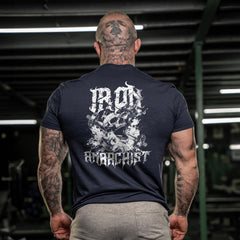 Iron Anarchist Skull Dumbells - Gym T-Shirt