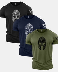 Hex Camo Spartan Forged Gym T-Shirt 3 Pack