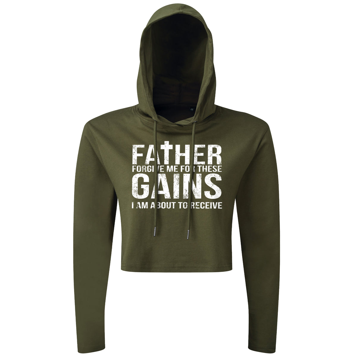 Forgive Me Father For These Gains - Cropped Hoodie