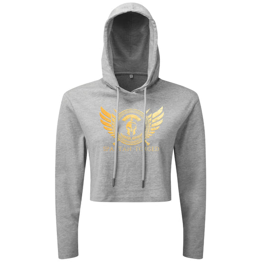 Spartan Forged Chest Emblem Gold - Spartan Forged - Cropped Hoodie