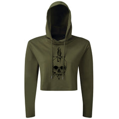 Skull Knife - Cropped Hoodie