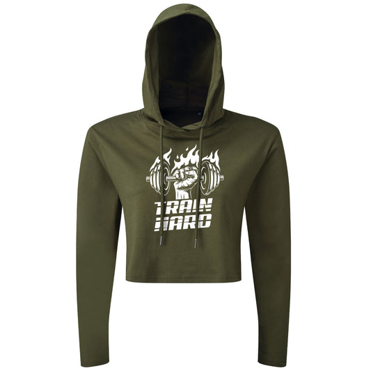 Train Hard Fist - Cropped Hoodie