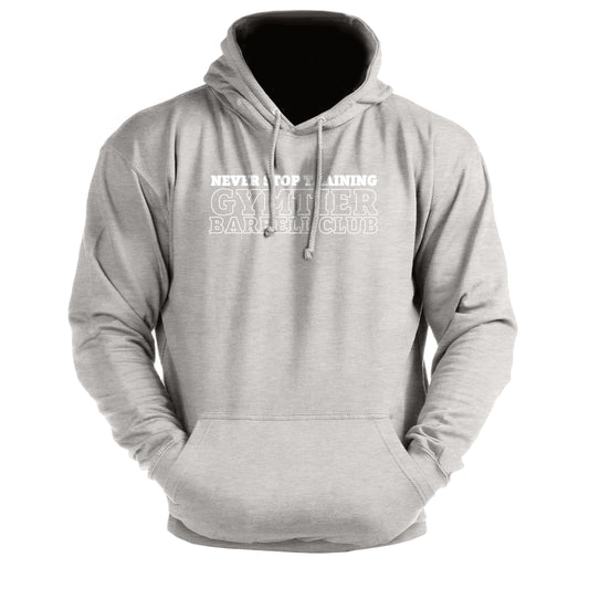 Gymtier Barbell Club - Never Stop Training Chest - Gym Hoodie