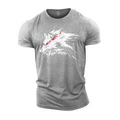 Untamed Wolf Red Eyes Drip - Gym T-Shirt